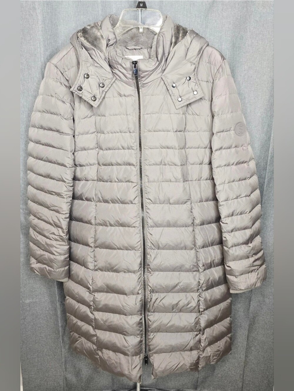 SERAPHINE "ANNA" Down Filled Maternity Coat, Faux Fur Lined. Size 10